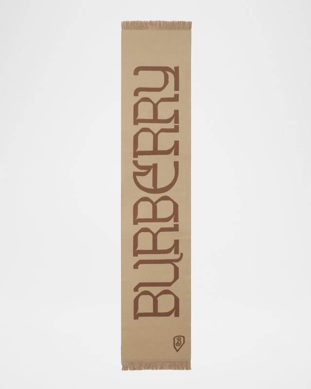 Heraldry Logo-Print Wool Scarf